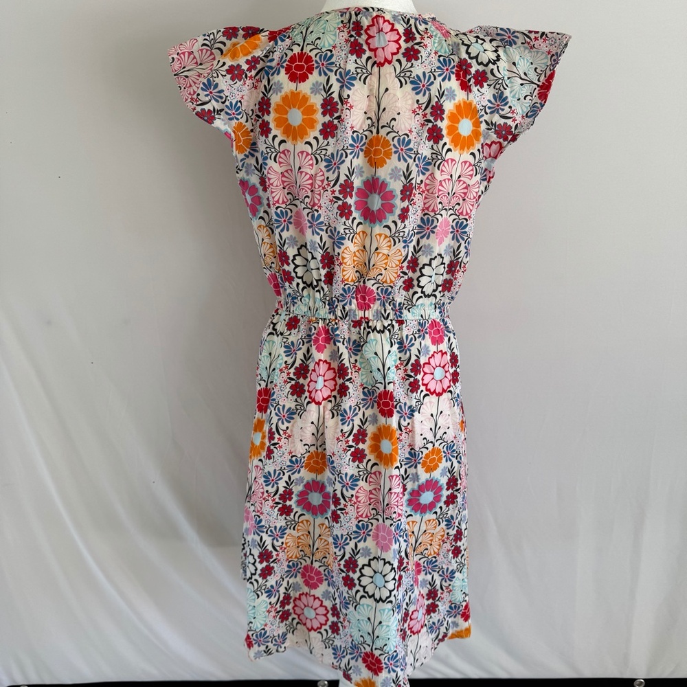Talbots Size 12P Petite Floral Dress | Colorful Spring Summer Fit & Flare midi - Picture 3 of 8